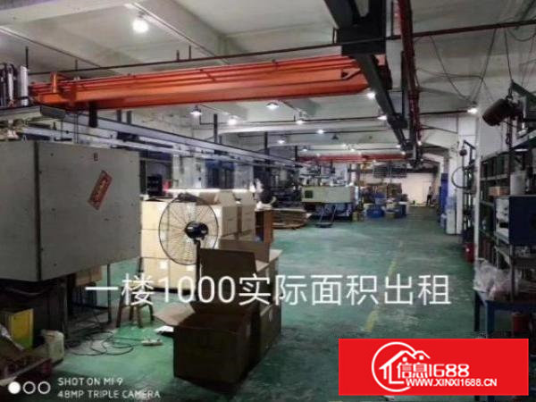 清溪浮岗村一楼实际面积1000平方，带航车，现成注塑车间