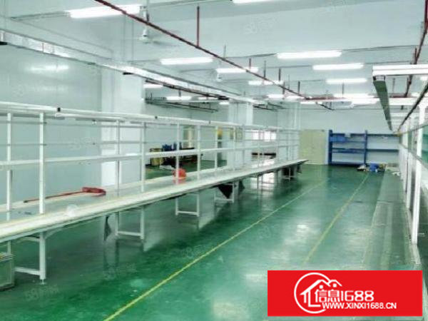 坪山坑梓大型工业园楼上1260平米精装修厂房价格便宜水电齐全