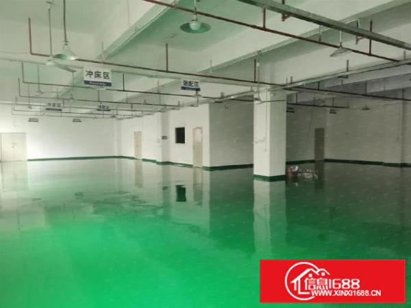 黄江长龙社区楼上880平带全新地平漆办公室隔好