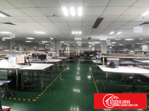 长安沙头轻轨站附近一楼1600平方精装修厂房带地坪漆，带前台