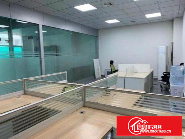 电子厂北环2楼1000平米，现成装修玻璃办公室车间全新地坪漆