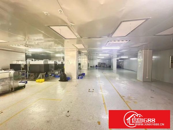 观澜福民红本厂房独栋1-3层6150平，1楼层高5.5米，2楼无尘车间，3楼现成前台，精装办公室