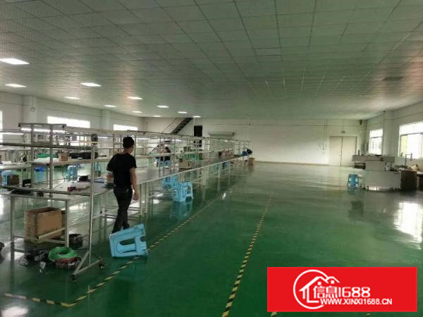 大朗水口工业区新出厂房一二楼出租，每层1200平，有装修