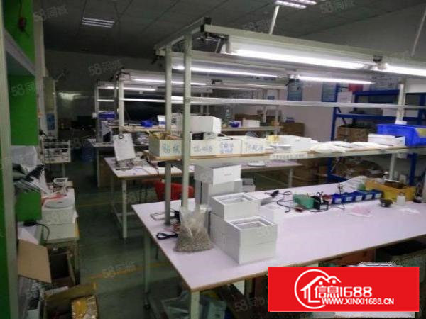 石岩北环路旁大型工业园新出楼上精装300平小面积厂房出租.