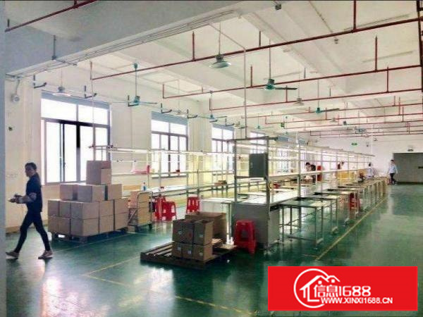 出租龙岗区坪地楼上豪装厂房420平方办公室地坪漆水电