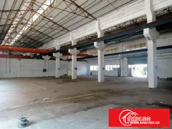 独栋砖墙到顶钢结构厂房出租1400平9米高带行车牛角空地大