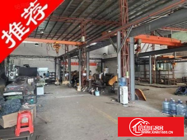 实拍沙井万丰一楼880平现成装修带行车钢构厂房出租