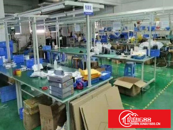 松岗洪桥头楼上精装修厂房，全新地坪漆，有吊顶