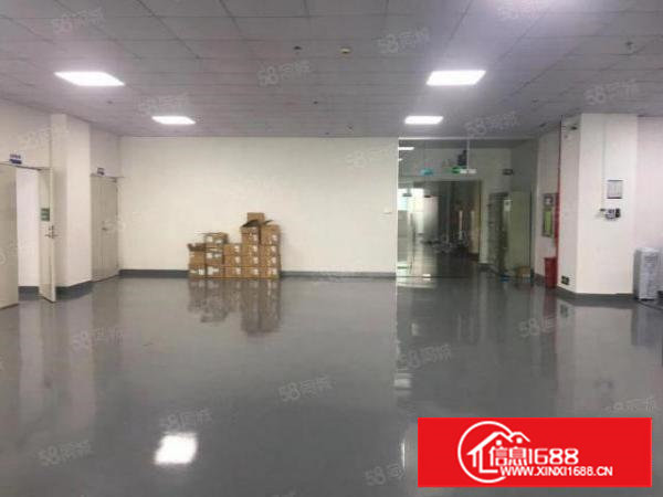 塘厦128工业区标准2楼780平方！全层灰色地坪漆办公室装修